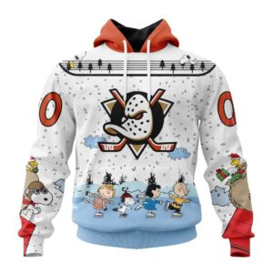 Anaheim Ducks Special Peanuts Ice Skating Design