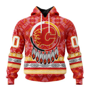 NHL Calgary Flames Special Design With Native Pattern