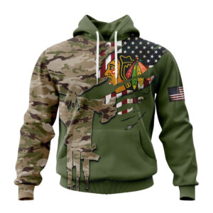 NHL Chicago Blackhawks Special Camo Skull Design