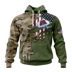 NHL Colorado Avalanche Special Camo Skull Design
