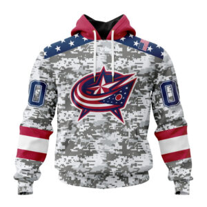 NHL Columbus Blue Jackets Special Camo Design For Veterans Day