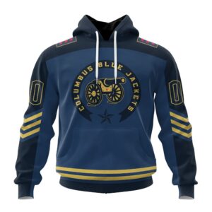 NHL Columbus Blue Jackets Special City Edition Designus Blue Jackets Personalized Military Appreciation Design