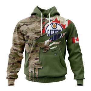 NHL Edmonton Oilers Special Camo Skull Design