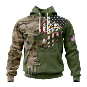 NHL Nashville Predators Special Camo Skull Design