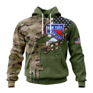 NHL New York Rangers Special Camo Skull Design