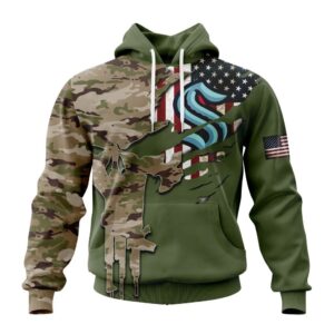 NHL Seattle Kraken Special Camo Skull Design