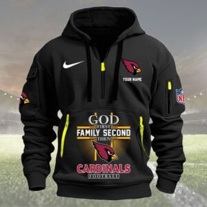 Arizona Cardinals Quarter Zip Hoodie Custom Collection S4