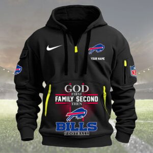 Buffalo Bills Quarter Zip Hoodie Custom Collection S4