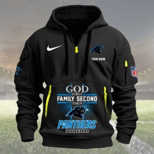 Carolina Panthers Quarter Zip Hoodie Custom Collection S4