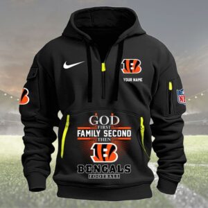 Cincinnati Bengals Quarter Zip Hoodie Custom Collection S4