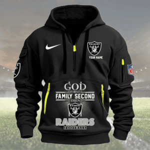 Las Vegas Raiders Quarter Zip Hoodie Custom Collection S4
