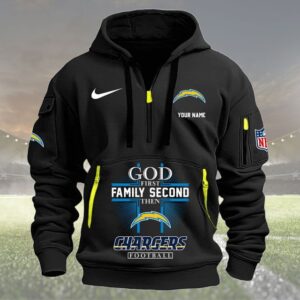Los Angeles Chargers Quarter Zip Hoodie Custom Collection S4
