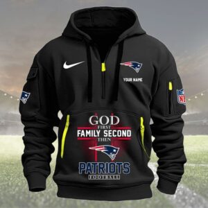 New England Patriots Quarter Zip Hoodie Custom Collection S4
