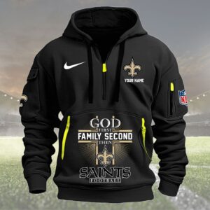 New Orleans Saints Quarter Zip Hoodie Custom Collection S4