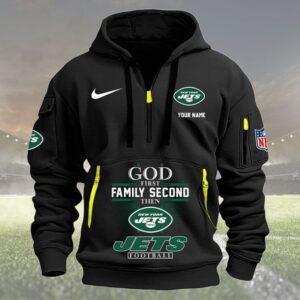New York Jets Quarter Zip Hoodie Custom Collection S4