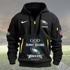 Philadelphia Eagles Quarter Zip Hoodie Custom Collection S4
