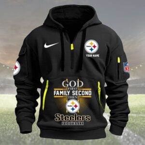 Pittsburgh Steelers Quarter Zip Hoodie Custom Collection S4