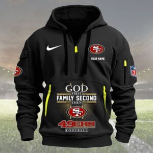 San Francisco 49ers Quarter Zip Hoodie Custom Collection S4