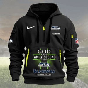 Seattle Seahawks Quarter Zip Hoodie Custom Collection S4