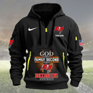 Tampa Bay Buccaneers Quarter Zip Hoodie Custom Collection S4