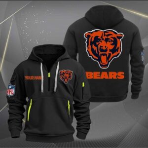 Chicago Bears Quarter Zip Hoodie Custom Collection S5