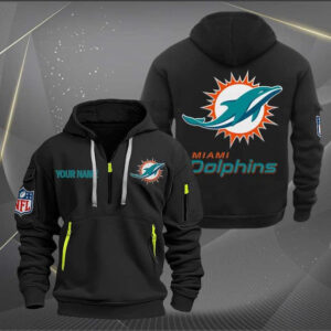 Miami Dolphins Quarter Zip Hoodie Custom Collection S5