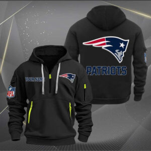 New England Patriots Quarter Zip Hoodie Custom Collection S5