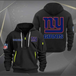 New York Giants Quarter Zip Hoodie Custom Collection S5