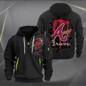 Atlanta Braves MLB Quarter Zip Hoodie Custom Collection S1