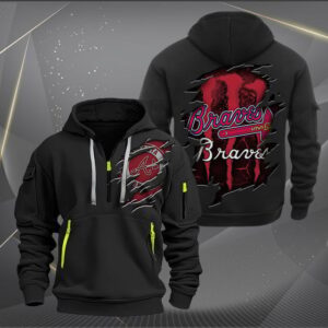 Atlanta Braves MLB Quarter Zip Hoodie Custom Collection S2