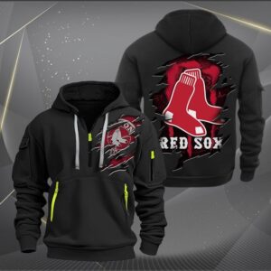 Boston Red Sox MLB Quarter Zip Hoodie Custom Collection S1