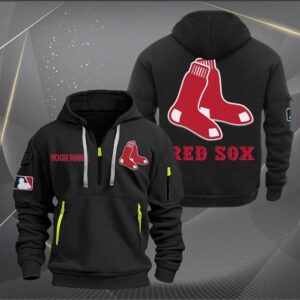 Boston Red Sox MLB Quarter Zip Hoodie Custom Collection S2