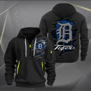 Detroit Tigers MLB Quarter Zip Hoodie Custom Collection S1