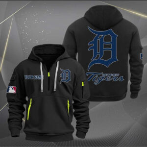 Detroit Tigers MLB Quarter Zip Hoodie Custom Collection S2
