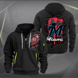 Miami Marlins MLB Quarter Zip Hoodie Custom Collection S1