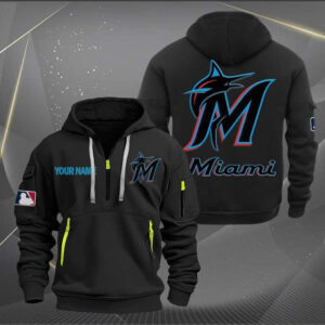 Miami Marlins MLB Quarter Zip Hoodie Custom Collection S2