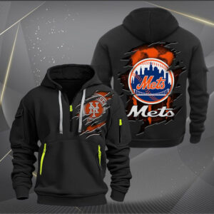 New York Mets MLB Quarter Zip Hoodie Custom Collection S1