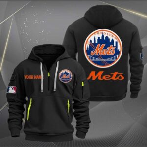 New York Mets MLB Quarter Zip Hoodie Custom Collection S2