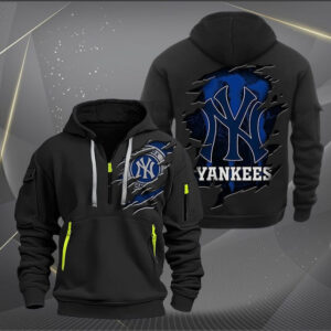 New York Yankees MLB Quarter Zip Hoodie Custom Collection S1