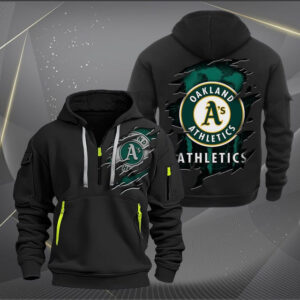 Oakland Athletics MLB Quarter Zip Hoodie Custom Collection S1