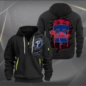 Philadelphia Phillies MLB Quarter Zip Hoodie Custom Collection S1