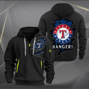 Texas Rangers MLB Quarter Zip Hoodie Custom Collection S1