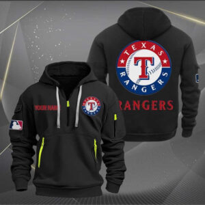 Texas Rangers MLB Quarter Zip Hoodie Custom Collection S2