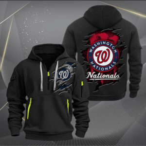Washington Nationals MLB Quarter Zip Hoodie Custom Collection S1