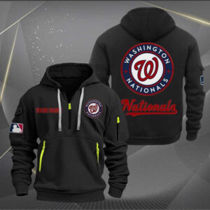 Washington Nationals MLB Quarter Zip Hoodie Custom Collection S2
