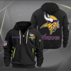 Minnesota Vikings Quarter Zip Hoodie Custom Collection S1