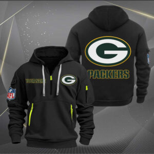 Green Bay Packers Quarter Zip Hoodie Custom Collection S1
