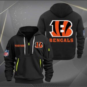 Cincinnati Bengals Quarter Zip Hoodie Custom Collection S1
