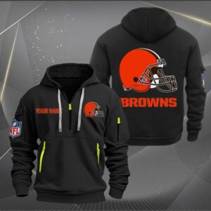 Cleveland Browns Quarter Zip Hoodie Custom Collection S1