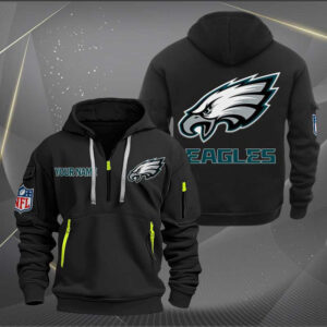 Philadelphia Eagles Quarter Zip Hoodie Custom Collection S1